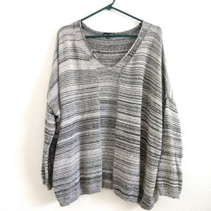 RXB Sweater Oversized Slouchy Comfy Black White Women's Medium Chest 56"